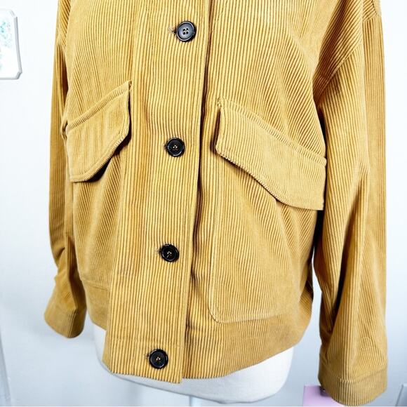 NEW Avec Les Filles Button Front Corduroy Shirt Jacket Shacket Size Large - Picture 4 of 10